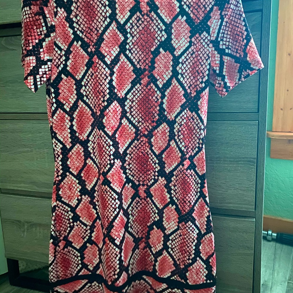 Michael Kors women’s petite snake skin red dress
